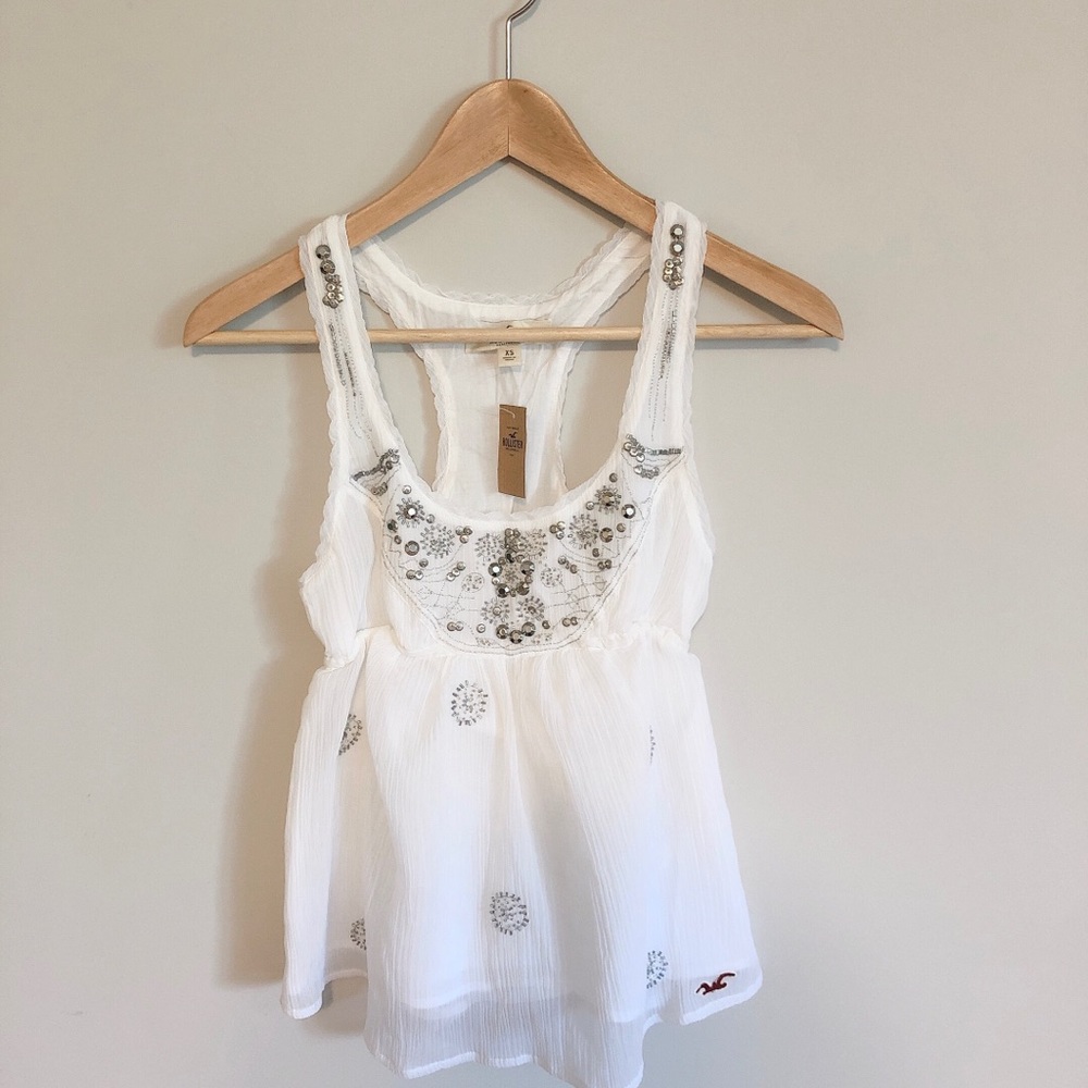 Hollister sequin racer back tank top